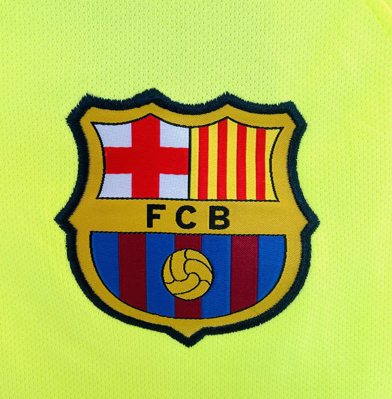 Retro Version 14-15 Barcelona 2nd Away Fluorescent Green Thailand Soccer Jersey AAA-811