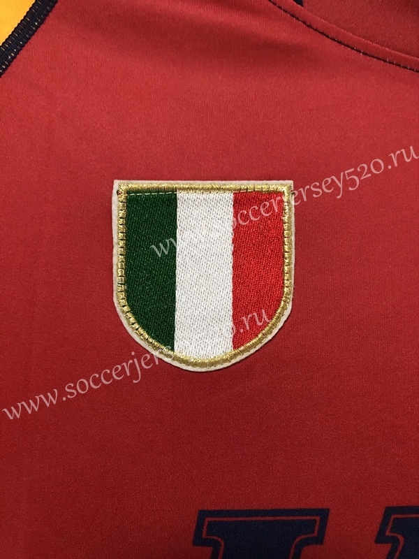 Retro Version 00-01 Roma Home Red&Yellow Thailand Soccer Jersey AAA-811