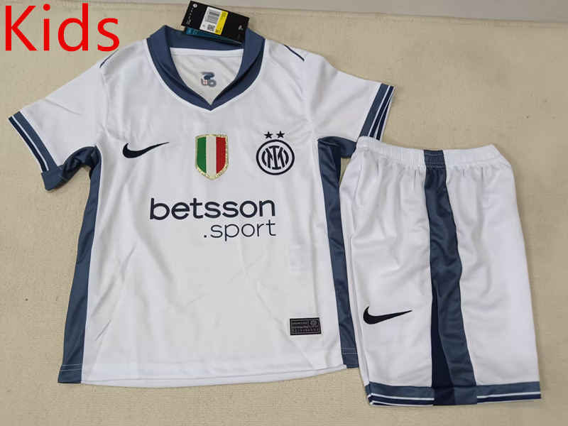 2024-2025 Inter Milan Away White Kid/Youth Soccer Uniform-507