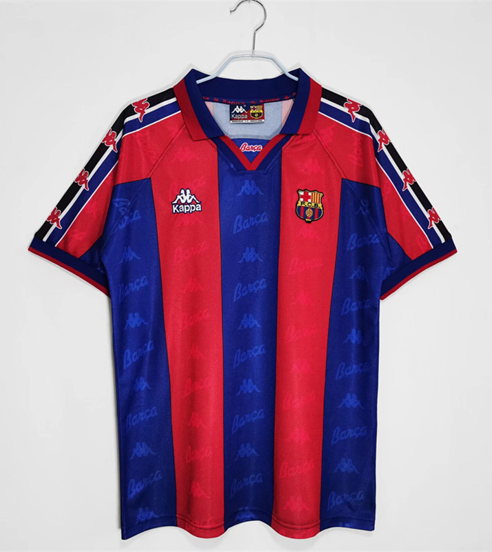 Retro Version 95-97 Barcelona Home Red&Blue Thailand Soccer Jersey AAA-C1046
