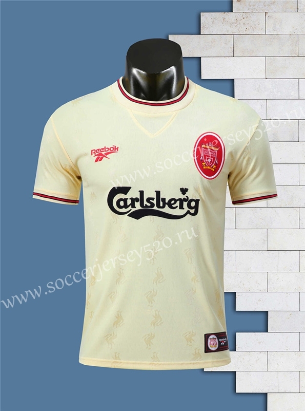 Retro Version 96-97 Liverpool Away Yellow Thailand Soccer Jersey AAA-710