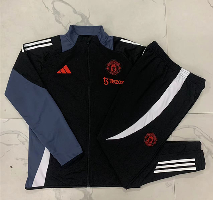 2024-2025 Manchester United Black Thailand Soccer Jacket Uniform-815