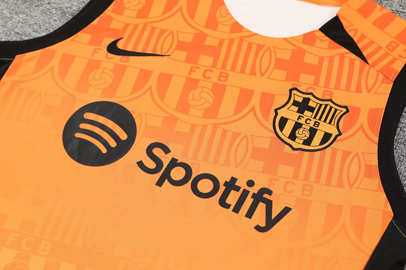2024-2025 Barcelona Orange Thailand Soccer Vest Uniform-418