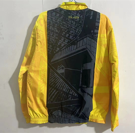 (S-3XL) 2024-2025 Borussia Dortmund Yellow&Black Double-Sided Wear Thailand Trench Coats-0255