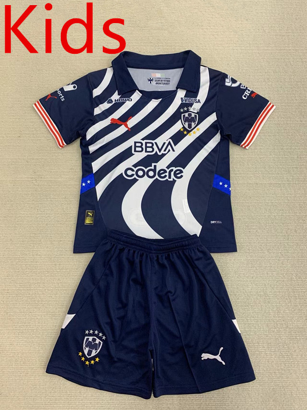 2024-2025 World Championship Version Monterrey Royal Blue Kids/Youth Soccer Uniform-AY