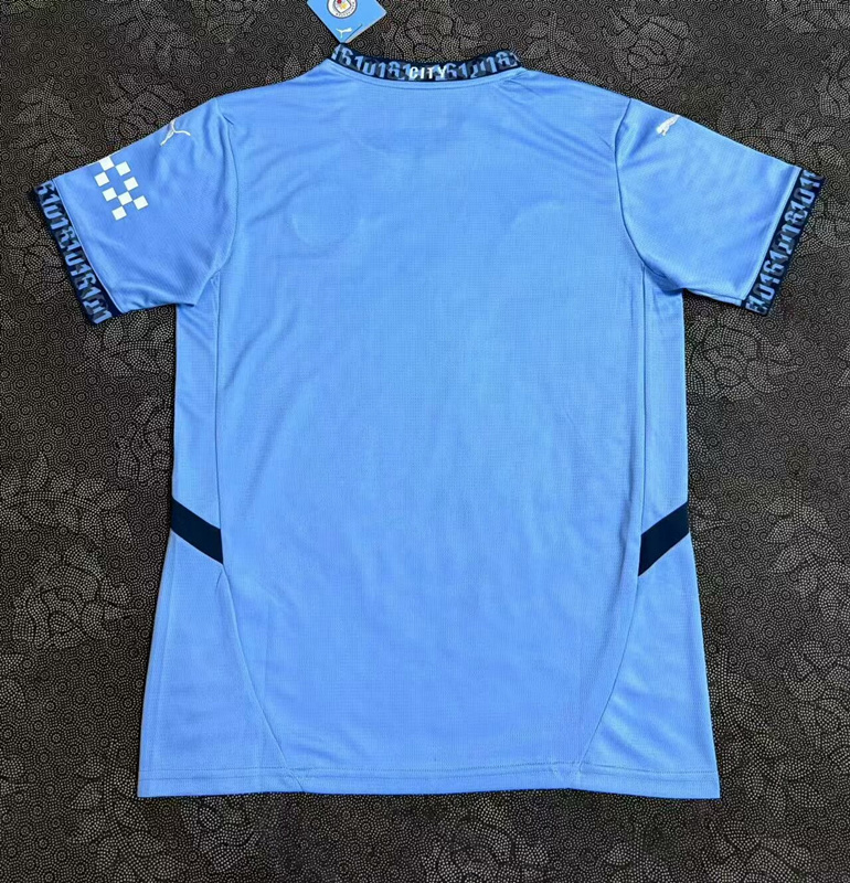 (S-5XL) 2024-2025 Correct  Version Manchester City Home Blue Thailand Soccer Jersey AAA-3348