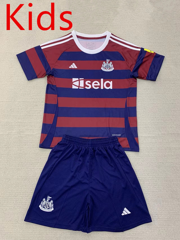 2024-2025 Newcastle United Away Red&Blue Kid/Youth Soccer Uniform-AY