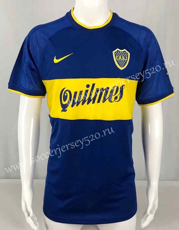 Retro Version 00-01 Boca Juniors Home Blue Thailand Soccer Jersey AAA-503