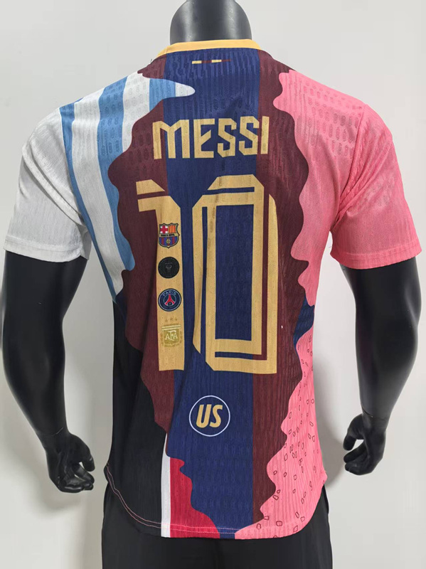 Player Version 2025-2026 Messi commemorative edition #10 messi Pink& blue Thailand Soccer Jersey AAA-SJ
