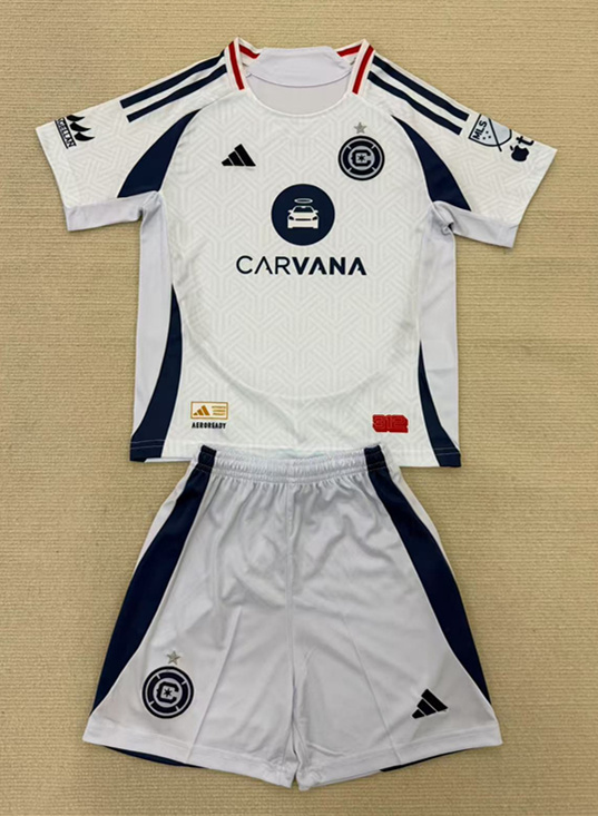 2025-2026 Chicago Fire Away White kids Soccer Uniform-AY
