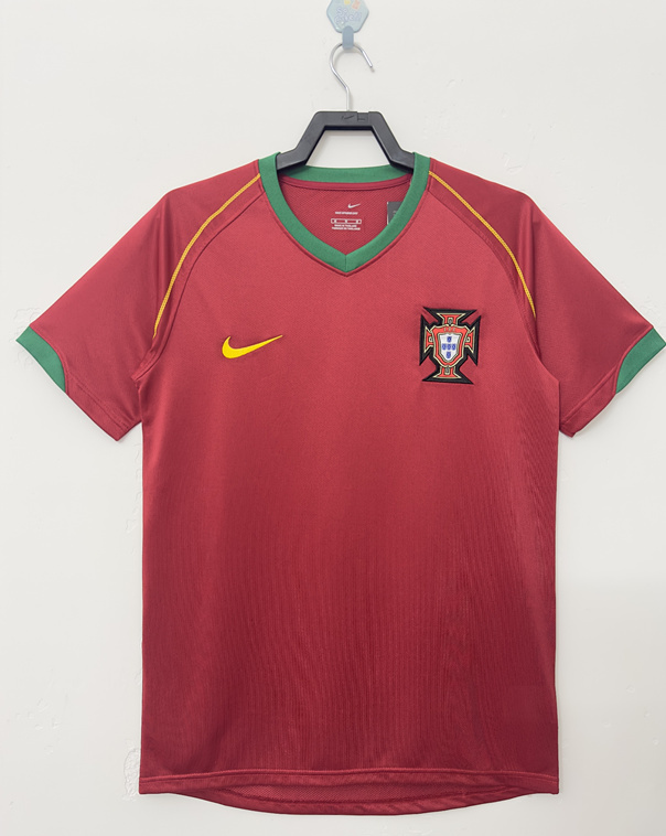 Retro Version 2006 Portugal Home Red Thailand Soccer Jersey AAA-811