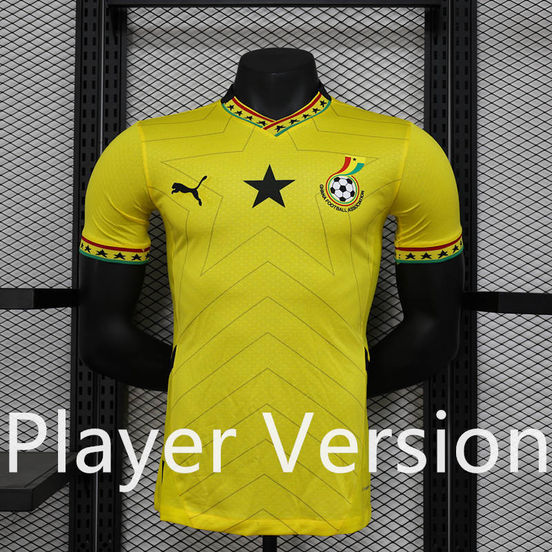 Player Version 2024-2025 Ghana Yellow Thailand Soccer Jersey AAA-888