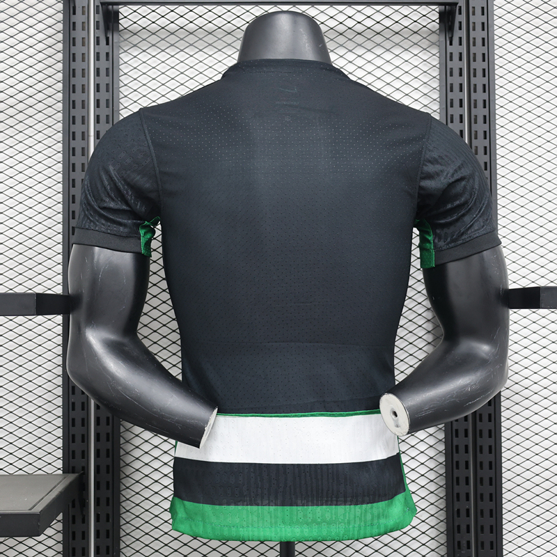 Player Version 2024-2025 Sporting Clube de Portugal Home Black&White and Green Thailand Soccer Jersey AAA-888