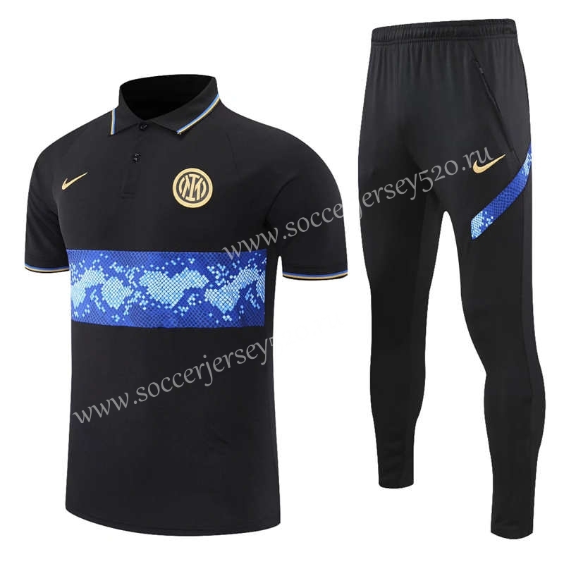 2021-2022 Inter Milan Black Thailand Polo Uniform-CS