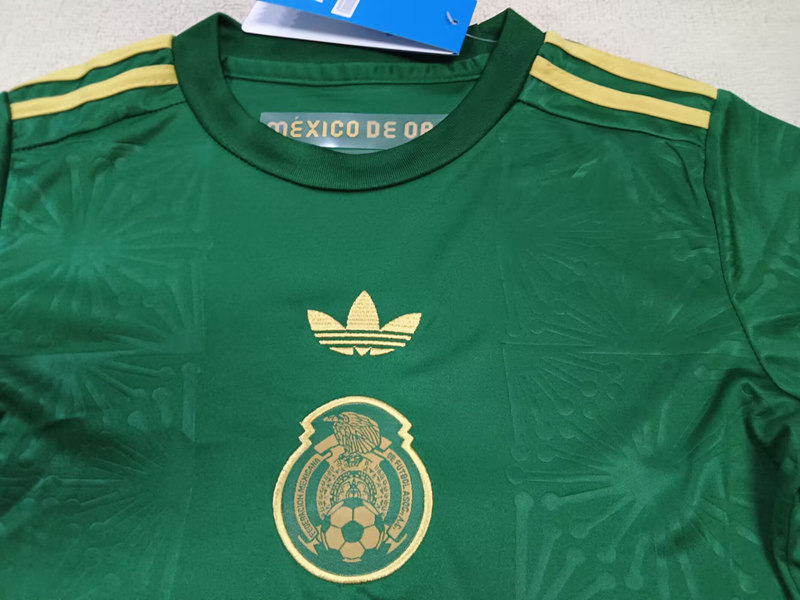 2025-2026 Gold Cup Edition Mexico Special Green Kids/Youth Soccer Uniform-507
