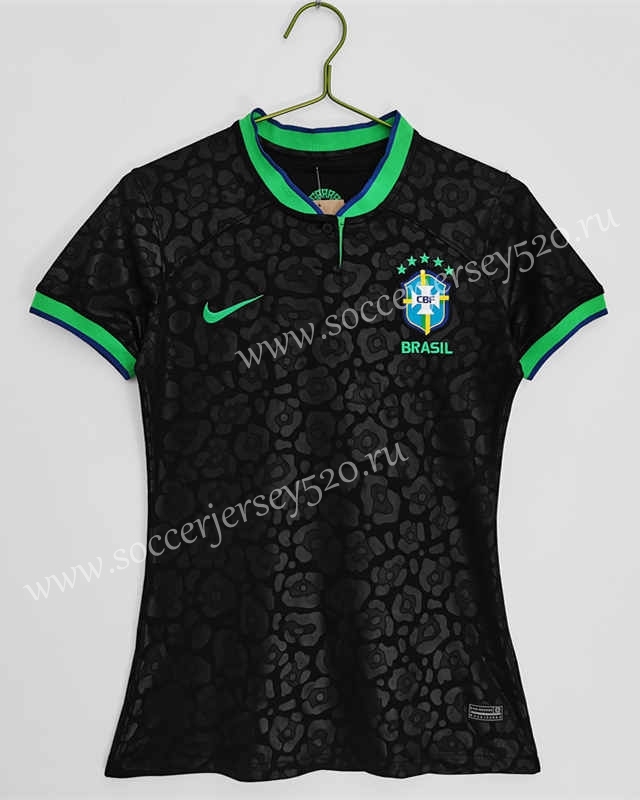 2022-2023 Brazil 2nd Away Black Thailand Women Soccer Jersey AAA-C1046