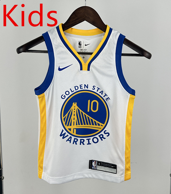 Golden State Warriors White #10 kids NBA Uniform-311