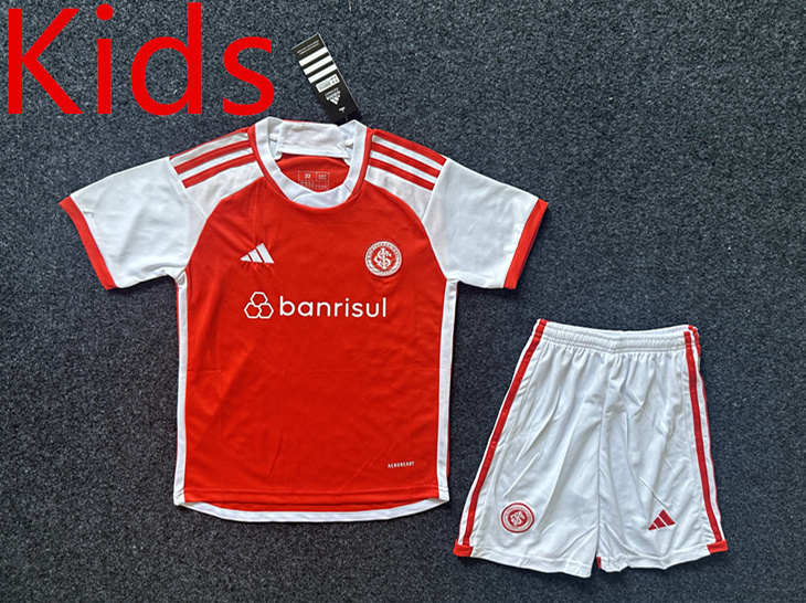 2024-25 Brazil SC Internacional Home Red Kids/Youth Soccer Uniform-GB