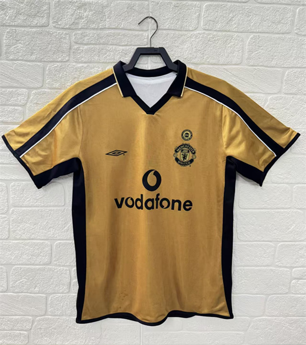 Centennial Edition 01-02 Manchester United Gold Thailand Soccer Jersey AAA-C2045