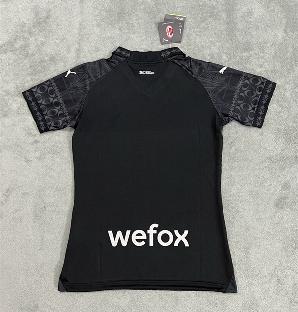 2024-2025 AC Milan 3rd Away Black Women Thailand Soccer Jersey AAA-4506