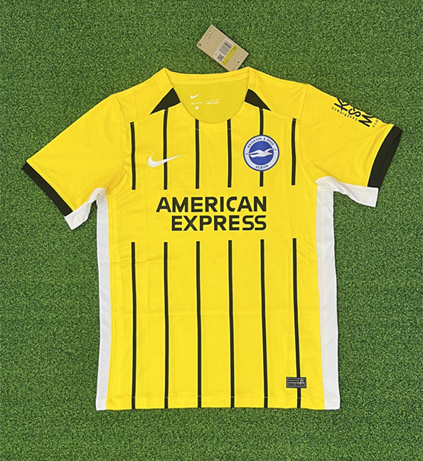 (S-4XL) 2024-2025 Brighton & Hove Away Yellow Thailand Soccer Jersey AAA-403
