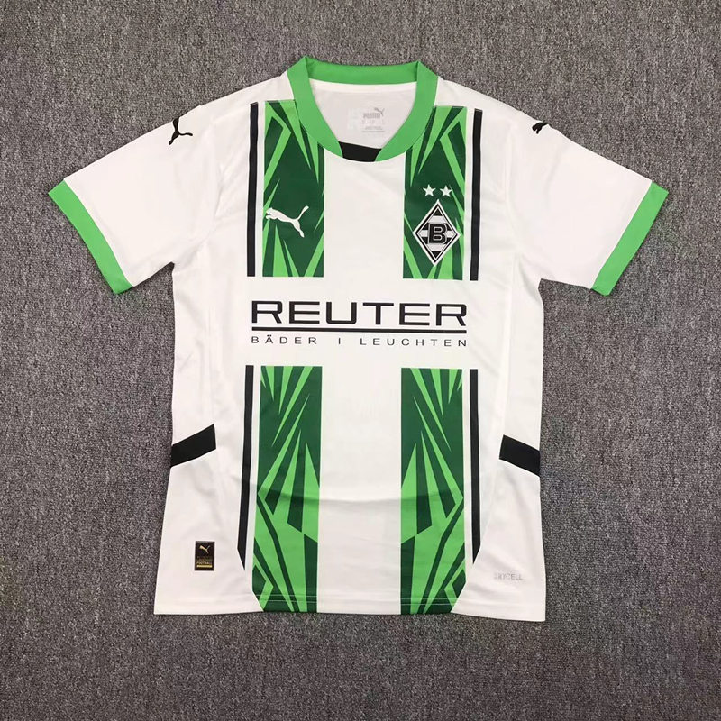 2024-2025 Borussia Mönchengladbach Home White&Green Thailand Soccer Jersey AAA-417