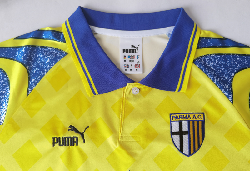 Retro Version 95-97 Parma Calcio Away Yellow Thailand Soccer Jersey AAA-503