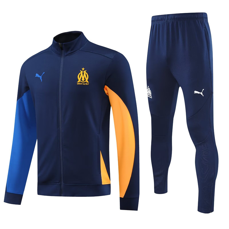 2024-2025 Olympique Marseille Royal Blue Thailand Soccer Jacket Uniform-4627