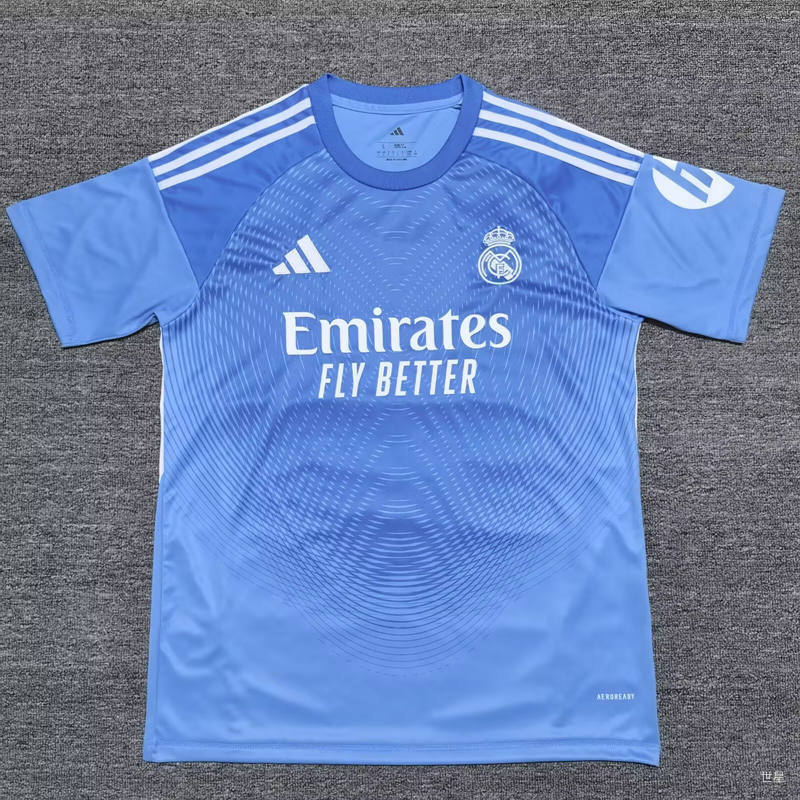 (S-4XL)2025-2026 Real Madrid Light Blue Training Soccer Jersey AAA-4927