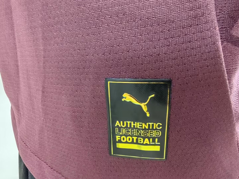 Player Version 2024-2025 Manchester City 2nd Away Dark Red Thailand Soccer Jersey AAA-7959