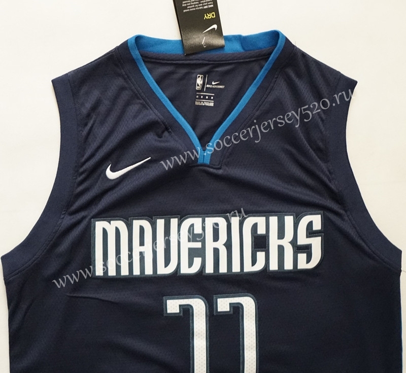 Dallas Mavericks Dark Blue Print #77 NBA Jersey