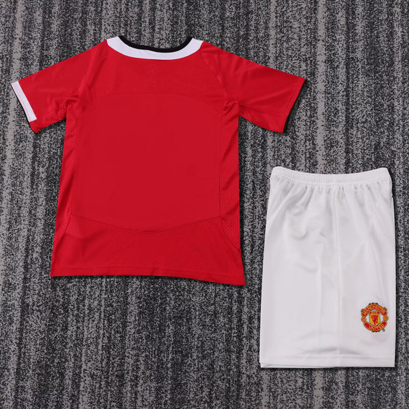 Retro Version 05-06 Manchester United Home Red Kids/Youth Soccer Uniform-6748