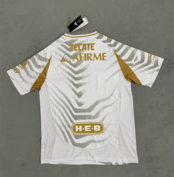 (S-4XL) 2024-2025 Tigres UANL 2nd Away White Thailand Soccer Jersey AAA-4506