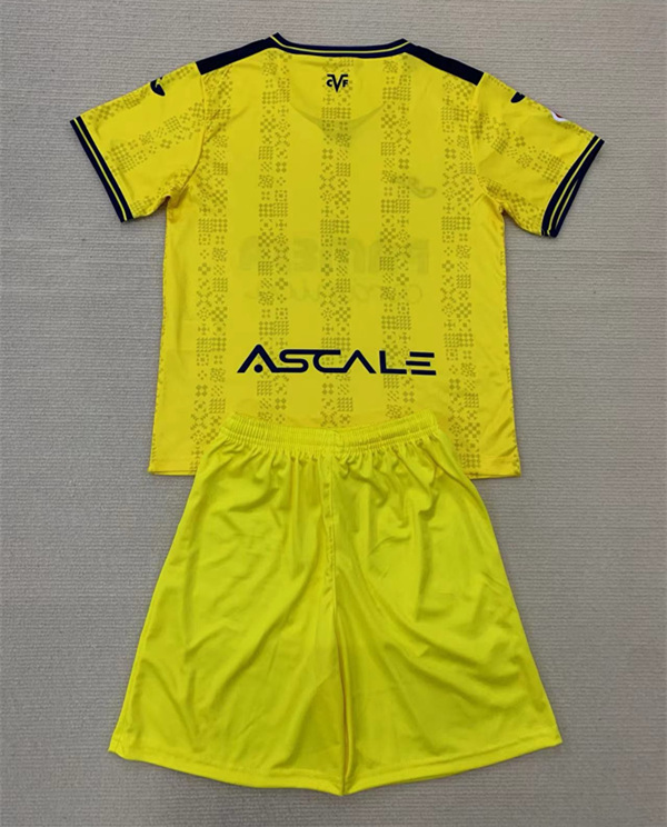 2024-2025 Villarreal CF Home Yellow Kids/Youth Soccer Unifrom-AY