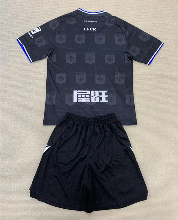 2024-2025 AJ Auxerre Away Black&Gray Kids/Youth Soccer Uniform-AY