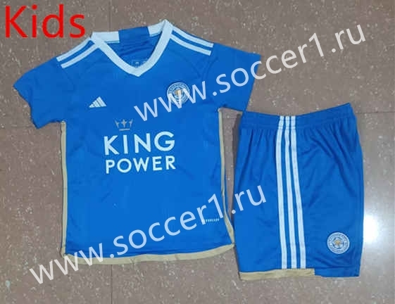 2023-2024 Leicester City Home Blue Kids/Youth Soccer Uniform-507