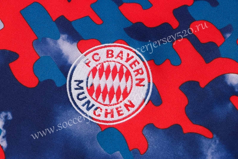 2021-2022 Bayern München Red&Blue Thailand Soccer Tracksuit-815
