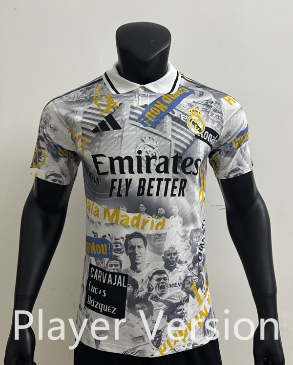 Player Version Ronaldinho joint 2025-2026 Barcelona Grey &White Thailand Soccer Jersey AAA-4506