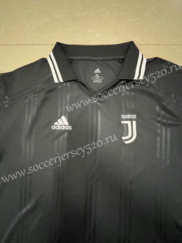 Retro Version Juventus Black LS Thailand Soccer Jersey AAA-818