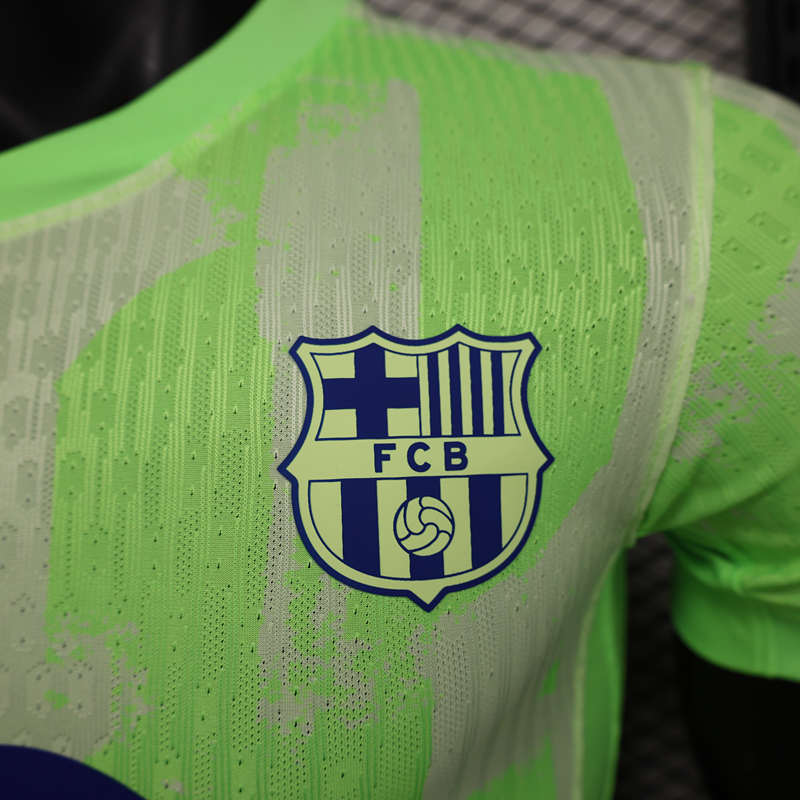 Player Version 2024-2025 Barcelona 2nd Away Green Thailand Soccer Jersey AAA-888