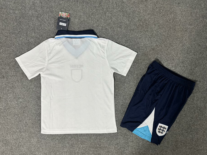Retro Version 1996 England Home White Kids/Youth Soccer Uniform-6748