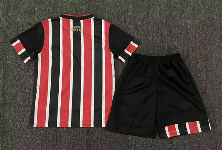 2024-2025 Sao Paulo Away Red&Black Kids/Youth Soccer Unifrom-7209