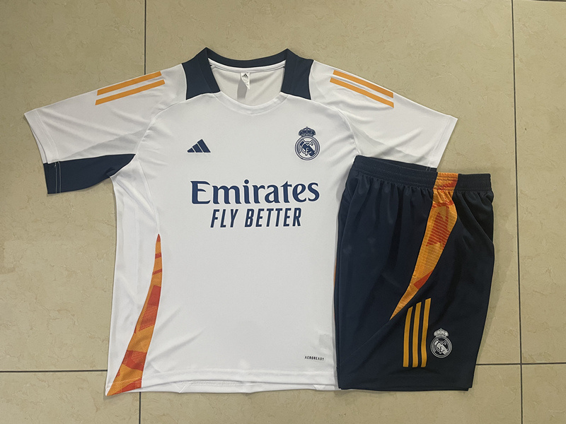 2024-2025 Real Madrid White Short-sleeved Thailand Soccer Tracksuit-815
