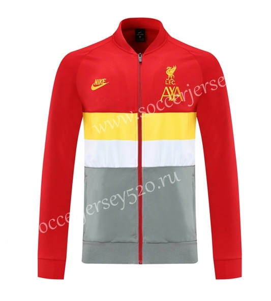 2021-2022 Liverpool Red&Gray Thailand Soccer Jacket Uniform With Hat-LH
