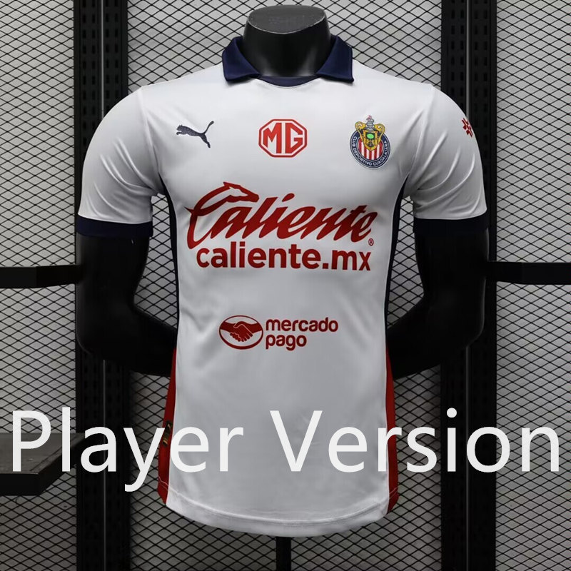 Player Version 2024-25 Deportivo Guadalajara Away White Thailand Soccer Jersey AAA-888