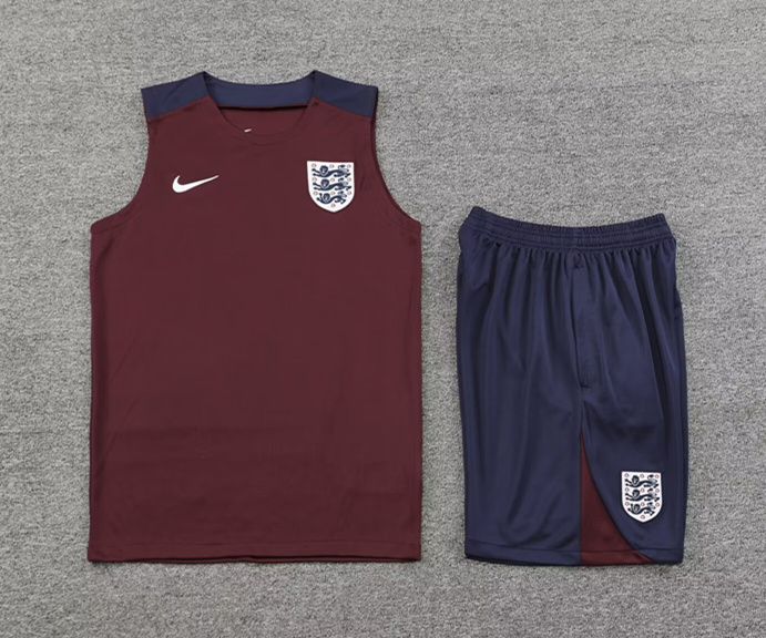 2024-2025 England Dark Red Thailand Soccer Vest Uniform-418