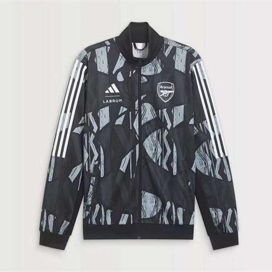 (S-3XL) 2024-2025 Arsenal Gray Pad Printing Thailand Trench Coats-0255