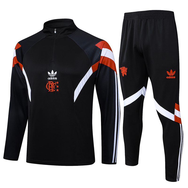 2024-2025 Flamengo Black Thailand Soccer Tracksuit-815