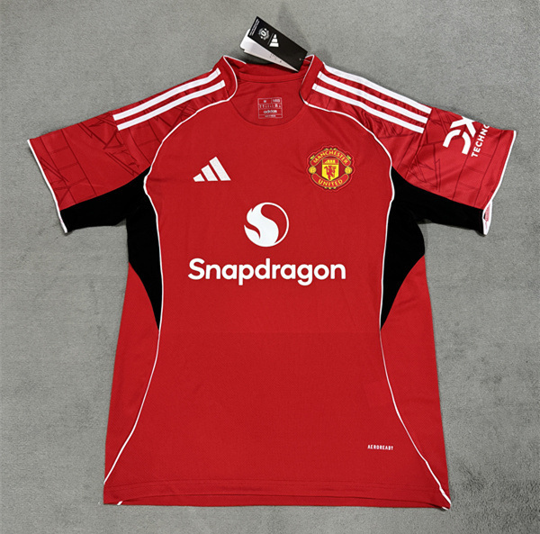 （S-4XL）2025-2026 correct version Manchester United Home Red Thailand Soccer Jersey AAA-4506
