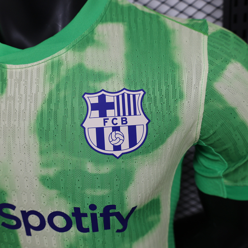 Player Version 2024-2025 Barcelona 2nd Away Green Thailand Soccer Jersey AAA-888